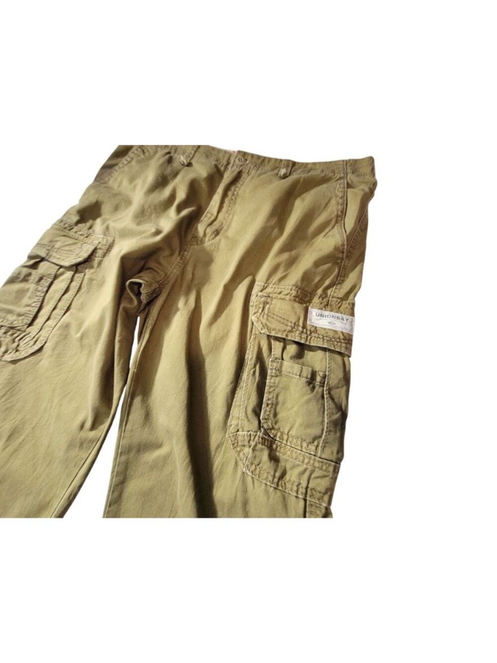 Unionbay Mens Khaki Cargo Pants Size 36x32 Cotton Relaxed Fit Multi-Pocket - Picture 6 of 10
